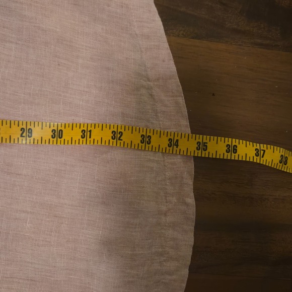 FLAX Linen Tunic Top Womens 1G Dusty Pink Button Down Mandarin Collar 3/4 Sleeve - Picture 7 of 8